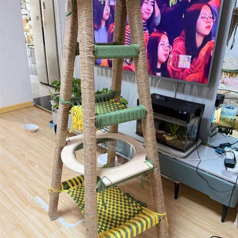 猫爬架人字梯实木楼梯网红宠物爬梯多功能木工装修木梯子质量保证