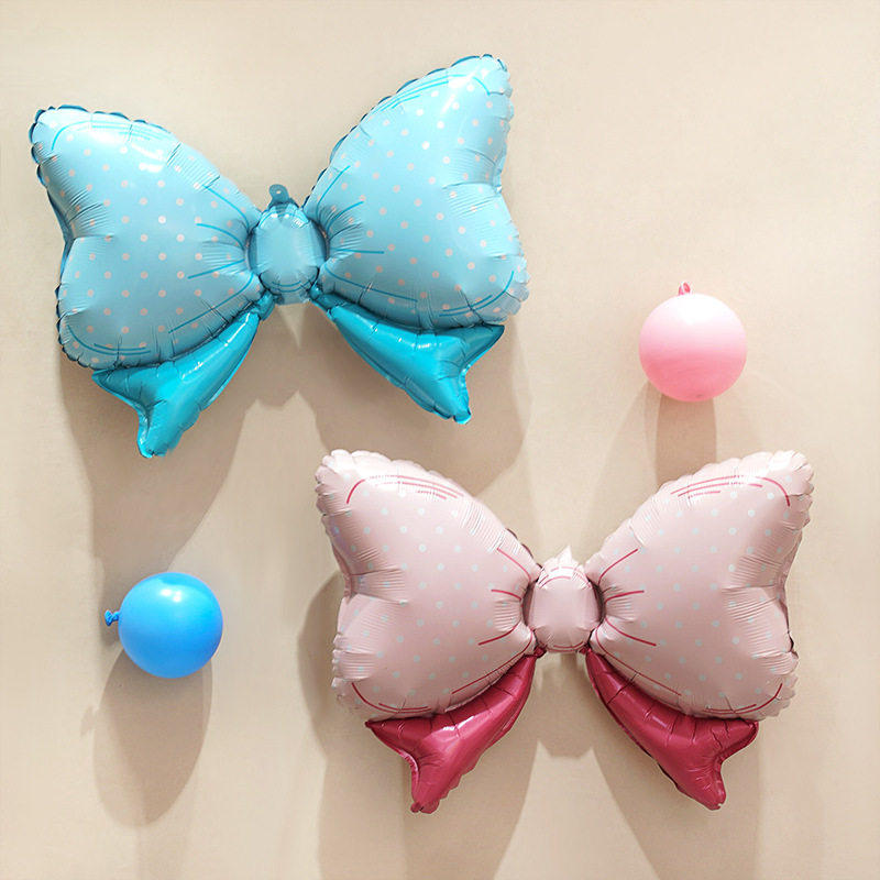 韩国ins风中号粉色蓝色蝴蝶结儿童生日装饰派对场景布置铝膜气球,节庆用品/礼品,气球,淘宝优惠券,粉丝福利购,淘宝优惠卷