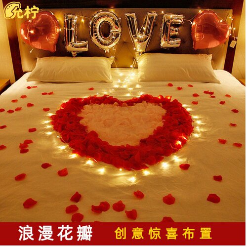 生日卧室氛围求婚表白花瓣