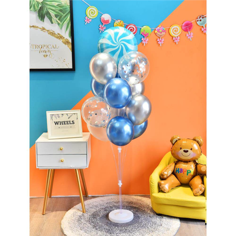 宝宝百天生日宴糖果气球布置立柱儿童房派对装扮甜品台棒棒糖桌飘