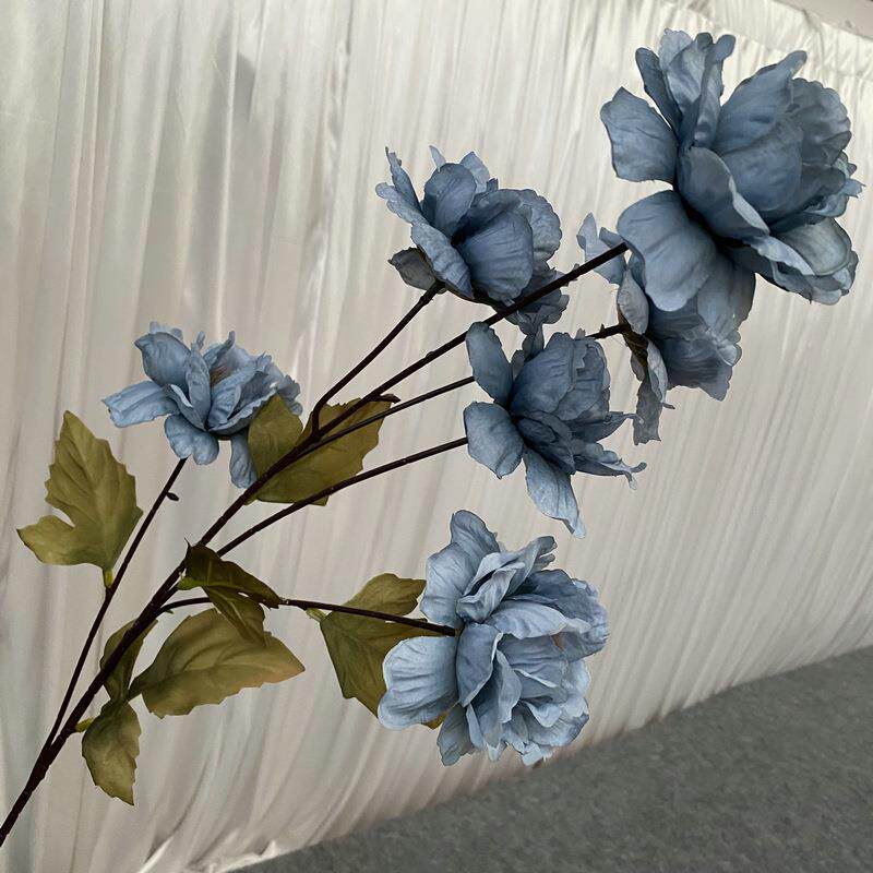 6头白茸牡丹仿真假花 餐厅客厅干花花束摆饰 花瓶装饰插花花艺