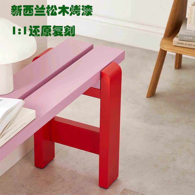 多巴胺彩色入户换鞋凳门口家用板凳实木凳子现代简约长凳餐椅餐凳