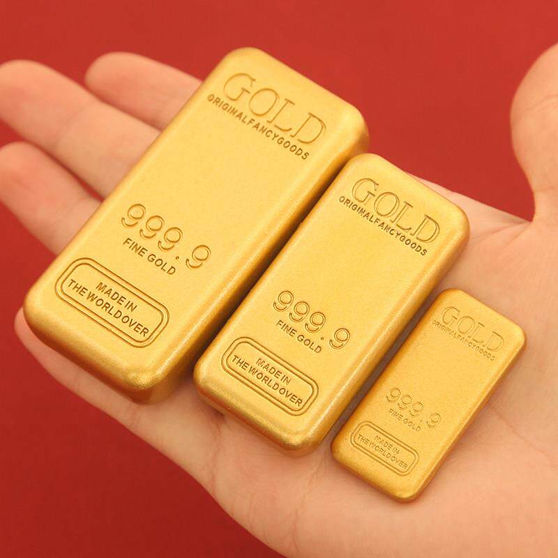 沙金彷真金条小金砖投资样品道具装饰摆件