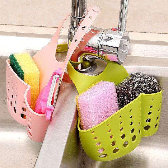 可调节按扣式水龙头多用收纳挂篮厨房沥水篮置物架水槽挂袋抹布架,厨房/烹饪用具,抹布架/厨房清洁收纳架,淘宝优惠券,粉丝福利购,淘宝优惠卷