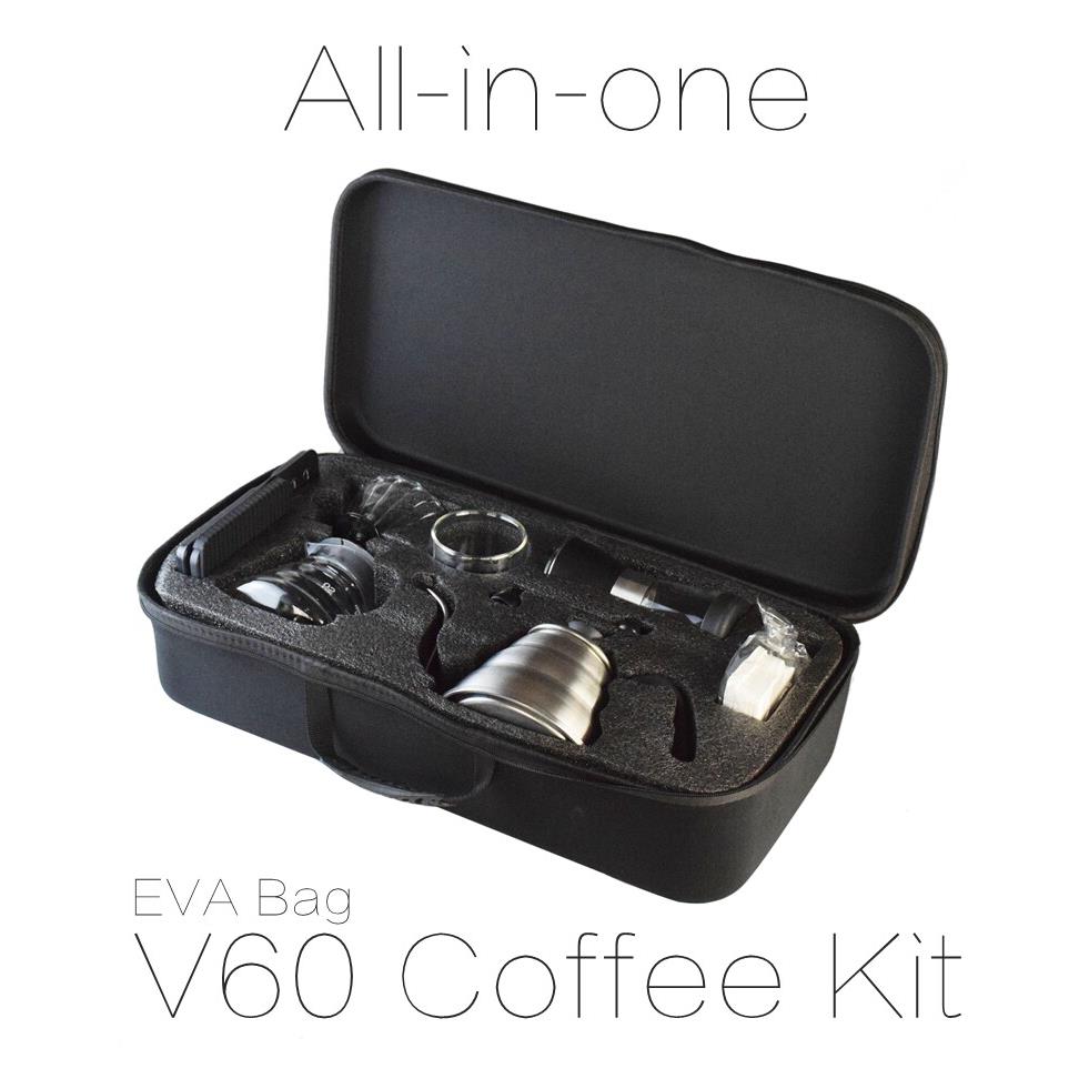 V60旅行手冲咖啡礼盒套组手工磨豆煮咖啡机滴滤式收纳咖啡礼盒