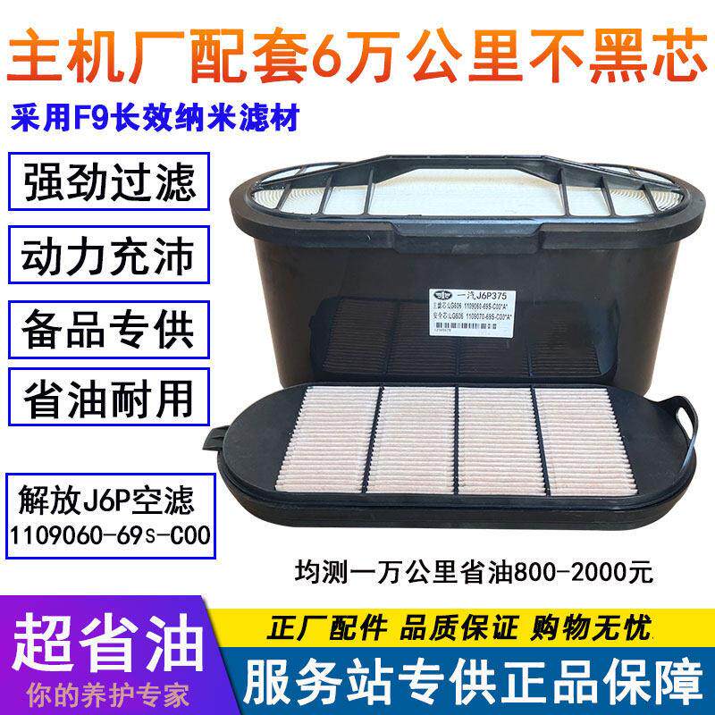 原厂新款一汽解放J6p空气滤芯解放j6纳米蜂窝空气滤芯1109060-69S