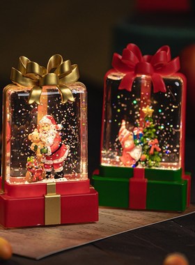 圣诞节装饰树迷你卡通飘雪水晶球儿童生日礼物小摆件家居饰品桌面