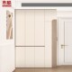 奶油风定制衣柜家用卧室一门到顶分区式 收纳柜组合衣橱小户型8A46