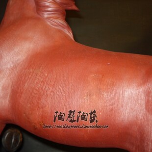 朱砂赤兔马虎狗羊三合开张店铺公司石湾陶瓷公仔装饰品摆件