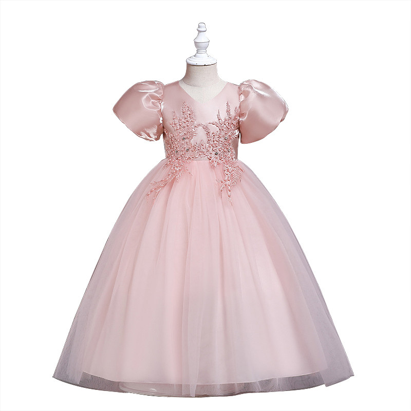 女童公主裙礼服儿童花童仙女裙儿童主持走秀钢琴礼服表演演出裙夏