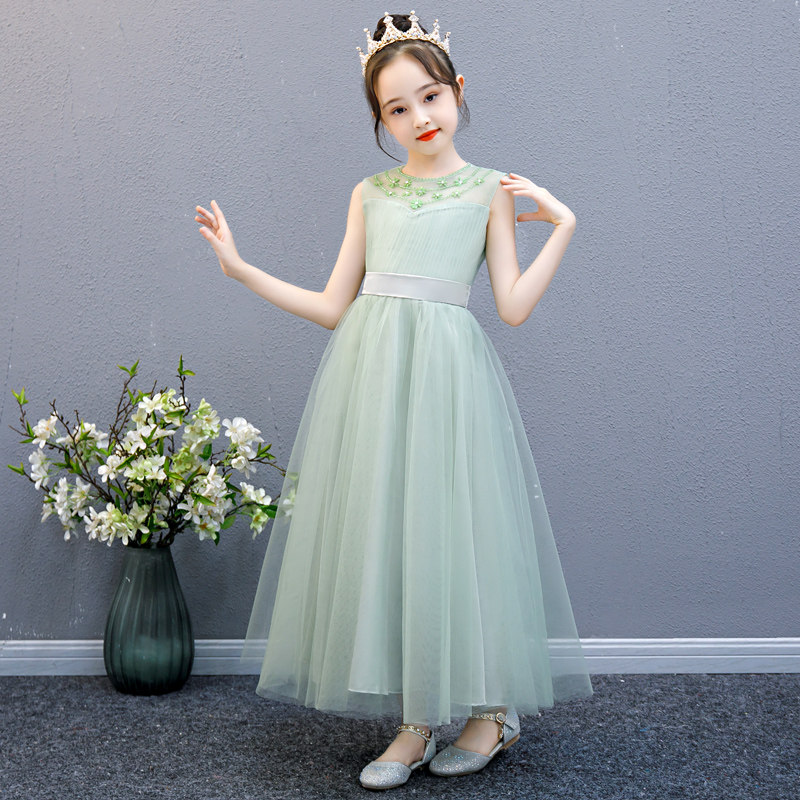 女童钢琴演奏礼服儿童主持人公主裙朗诵合唱演出服连衣裙夏高级感