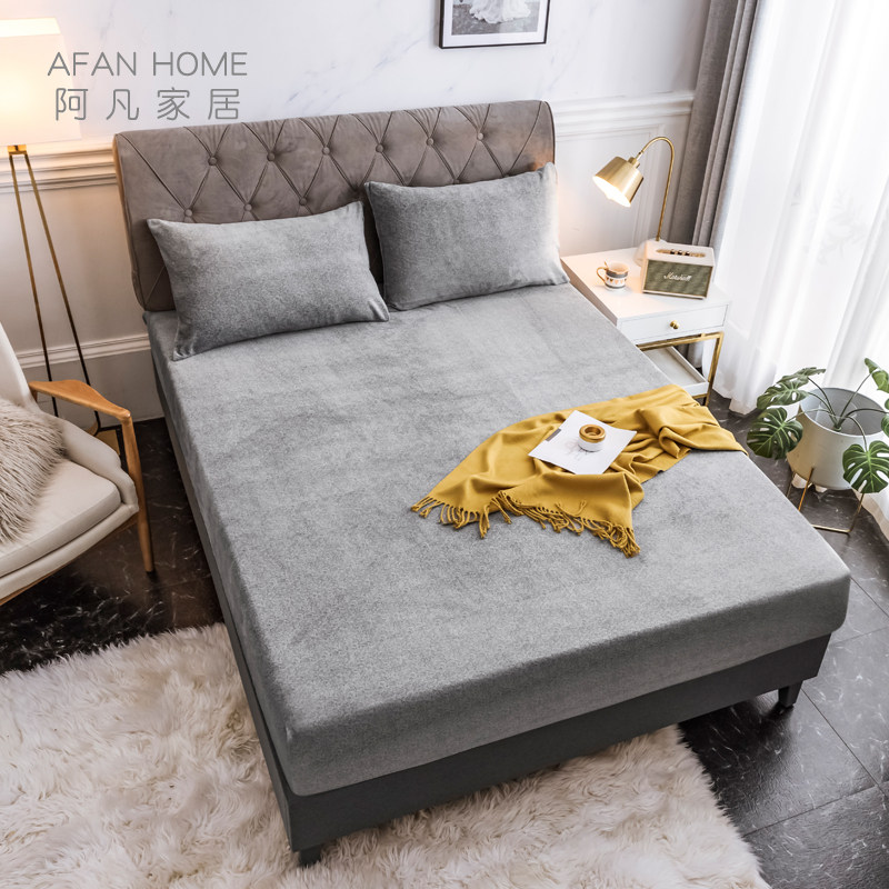 无荧光保暖加厚绒床笠床垫套单件防滑冬季席梦思保护套床罩可定制