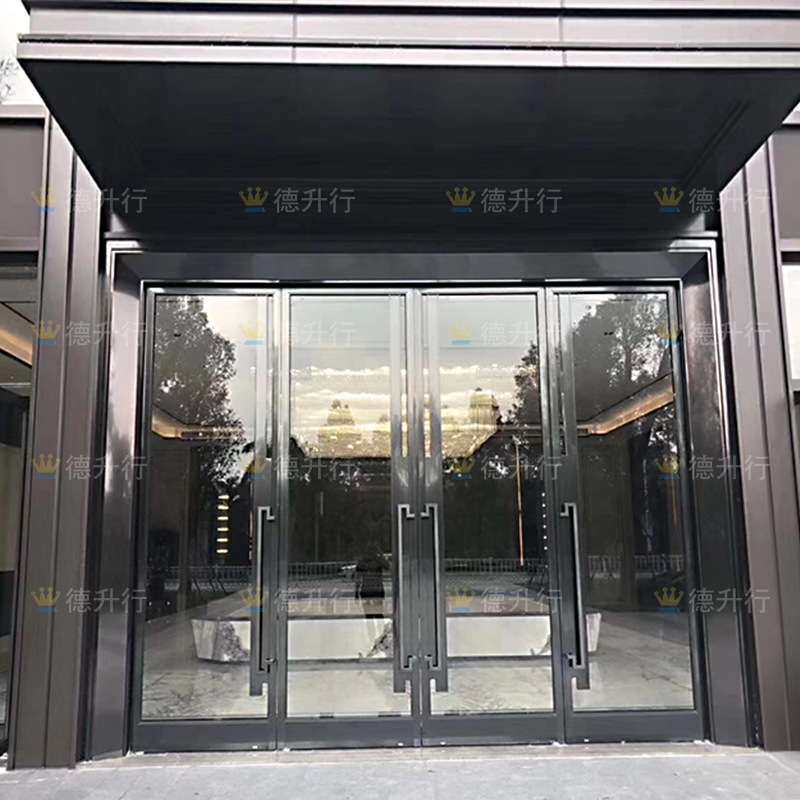 酒店入户地弹簧推拉不锈钢玻璃门碧桂园恒大新中式售楼部大门