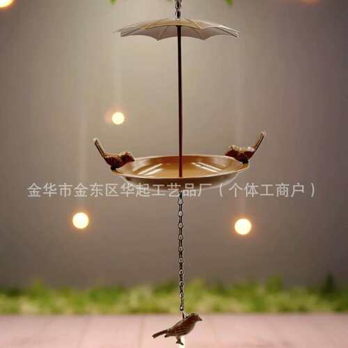 Outdoor Metal Bird House金属铁艺金属喂食器花园浴盆蜂鸟喂鸟器