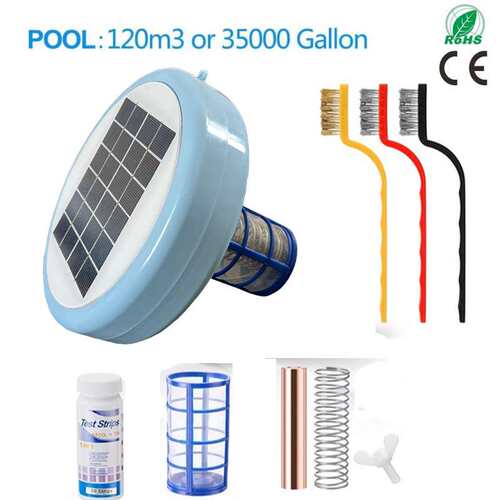 泳池太阳能铜离子消毒器抑藻除藻水净化装置Solar pool lonizer