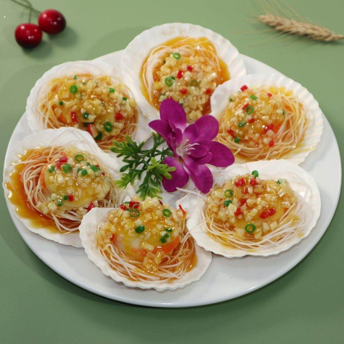 仿真扇贝粉丝模型菜样品食物摄影道具菜品模具饭店摆件酒店用品,家居饰品,仿真水果,淘宝优惠券,粉丝福利购,淘宝优惠卷