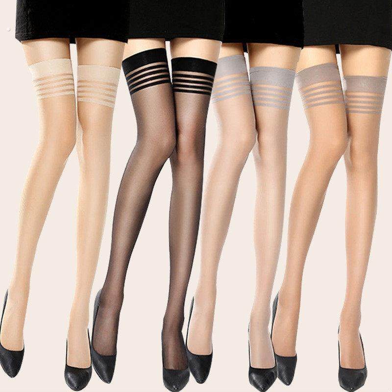 女士夏季超薄防滑防勾丝高筒中筒过膝黑色肉色条纹丝袜,女士内衣/男士内衣/家居服,连裤袜/打底袜,淘宝优惠券,粉丝福利购,淘宝优惠卷