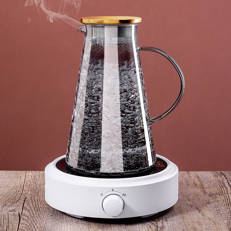防摔水杯家用套装喝水杯子耐高温带把茶杯客厅加厚玻璃杯水壶水具