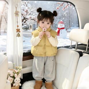 女童超好看羽绒棉服保暖马甲外穿冬2025新款宝宝冬装加厚背心外套
