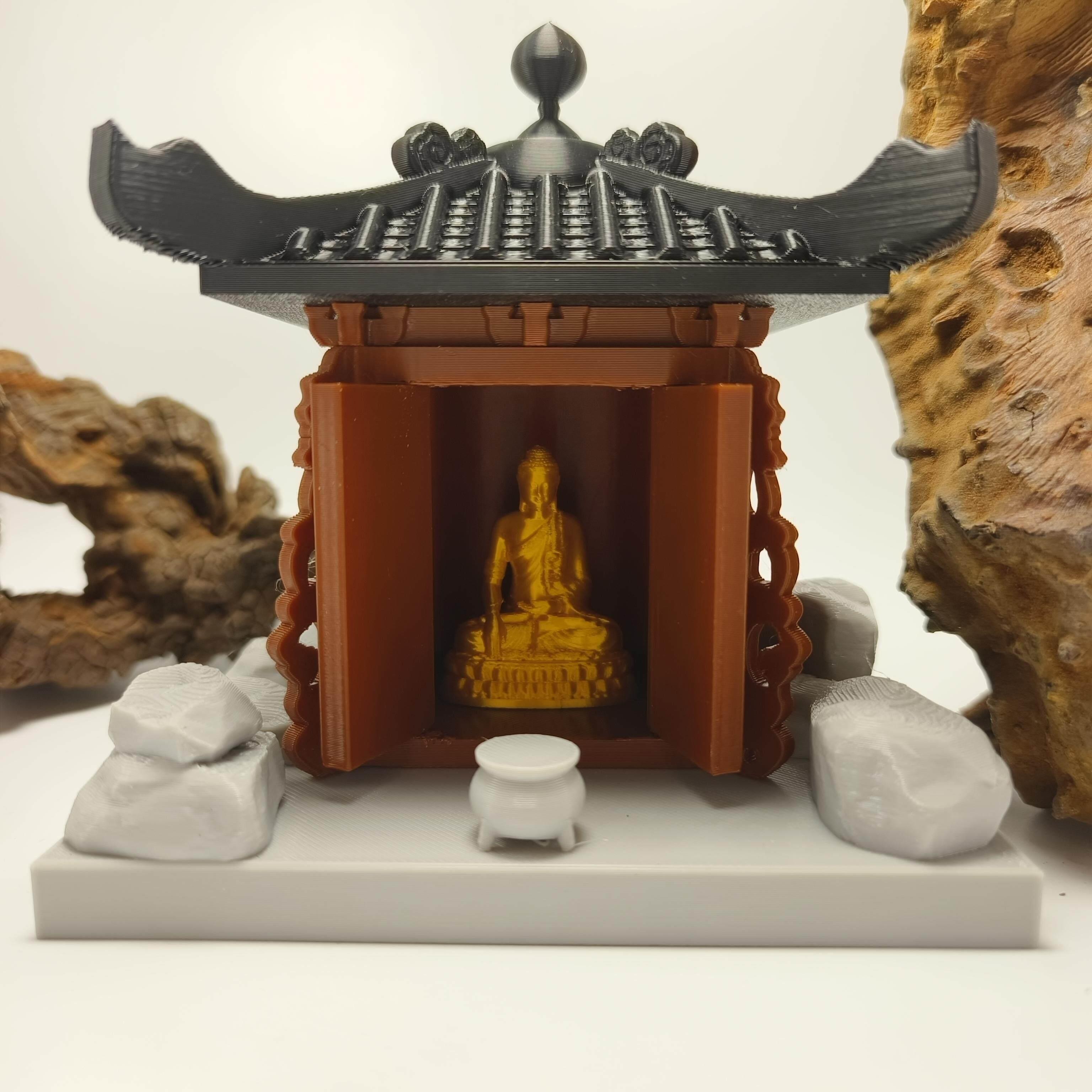 黑神话土地庙假山水陆缸鱼缸微景观摆件书房庭院盆景中式古建筑