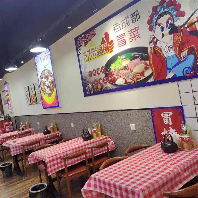 加厚100张格子塑料一次性桌布大排档正方形台布圆桌面长方餐桌布