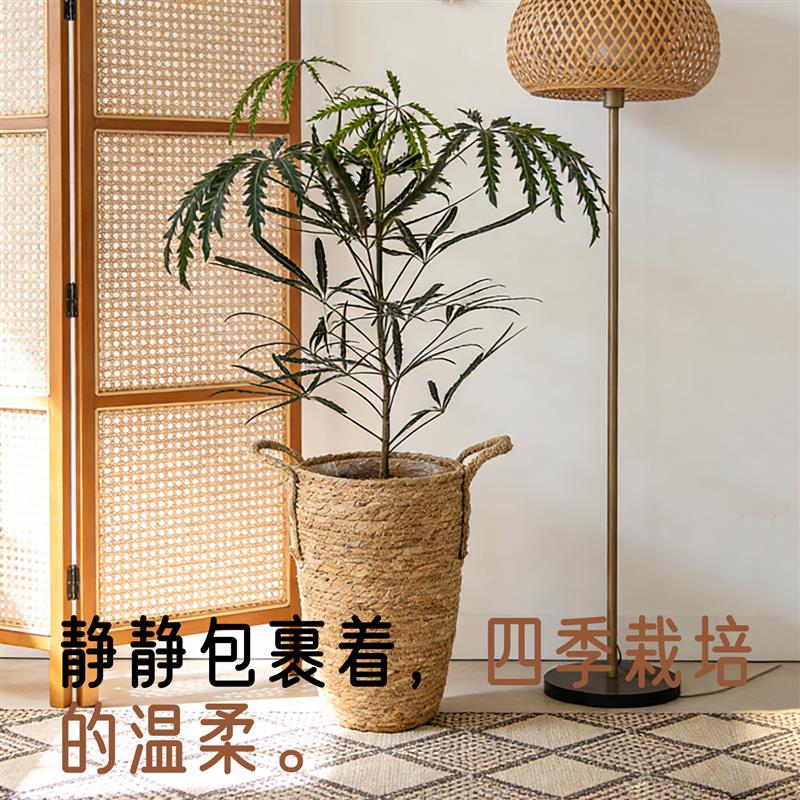 JO英国北欧草编织花篮大花瓶摆件客厅插花干花简约藤编花盆 JL20