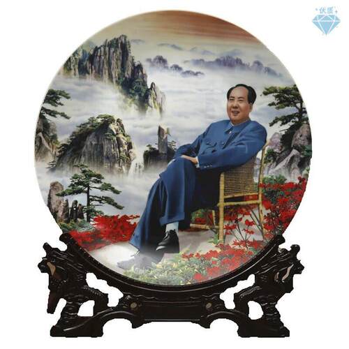 景德镇陶瓷像坐盘挂盘现代家居客厅装饰工艺品办公室摆件