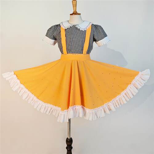 儿童舞蹈服心中的红裙装小舞者独舞剧目演出服两件套