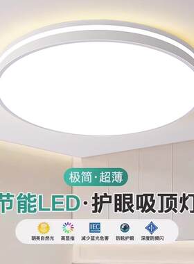 全光谱护眼LED吸顶灯卧室灯简约现代铁艺大客厅灯圆灯1米2026新款