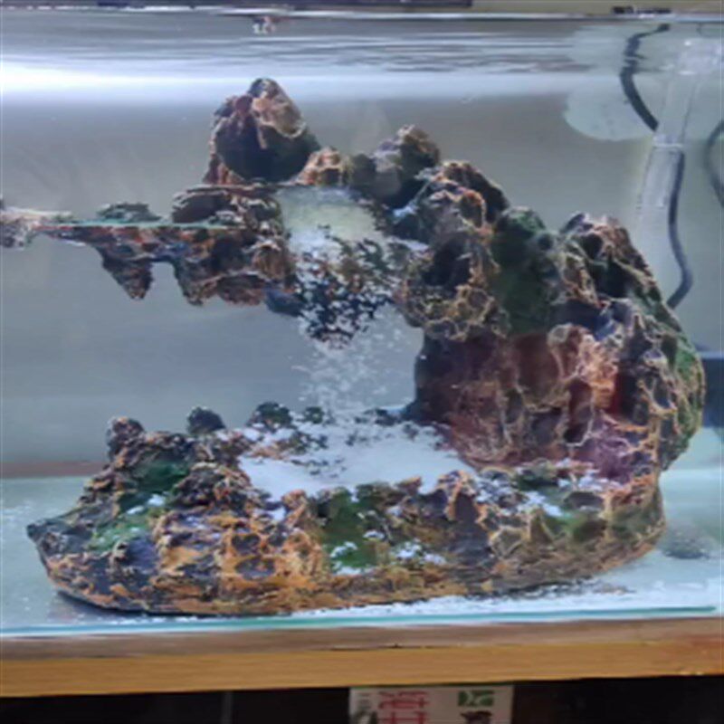 创意流沙瀑布假山动态流沙布景鱼缸造景配件草缸溪流缸造景摆件