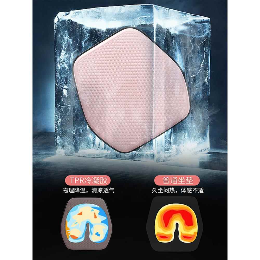 夏季汽车腰靠座椅蜂窝透气凝胶冰凉坐垫靠背护腰靠垫车载车用座垫