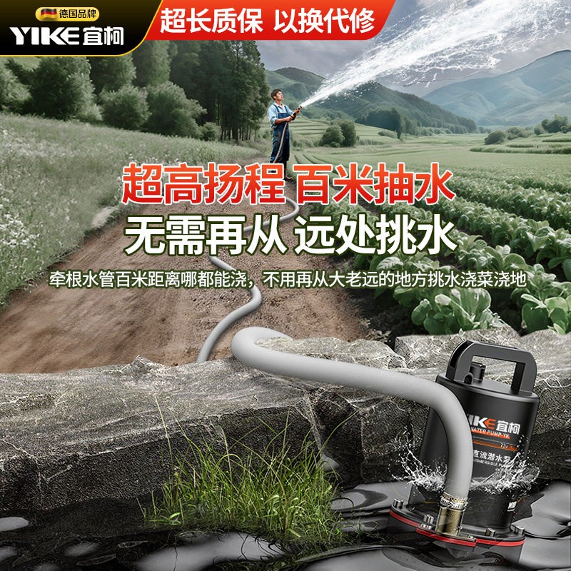 直流潜水泵高扬程12V24V48V60V伏家用电瓶车抽水泵农用小型抽水泵