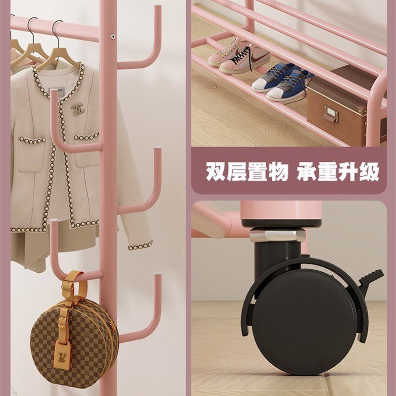 简易晾衣架落地折叠阳台晒衣服架子家用卧室家用晾衣杆折叠挂衣架