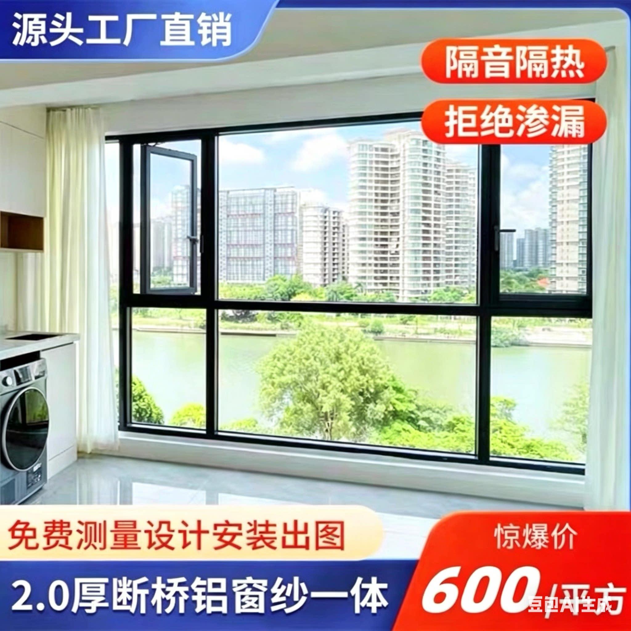 广州断桥铝平开窗断桥铝推拉窗断桥铝门窗落地隔音窗六轨推拉窗