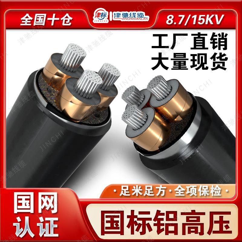 国标铝芯高压15kv电缆线35 50 70 95 150 300平方3芯地埋铠装电缆