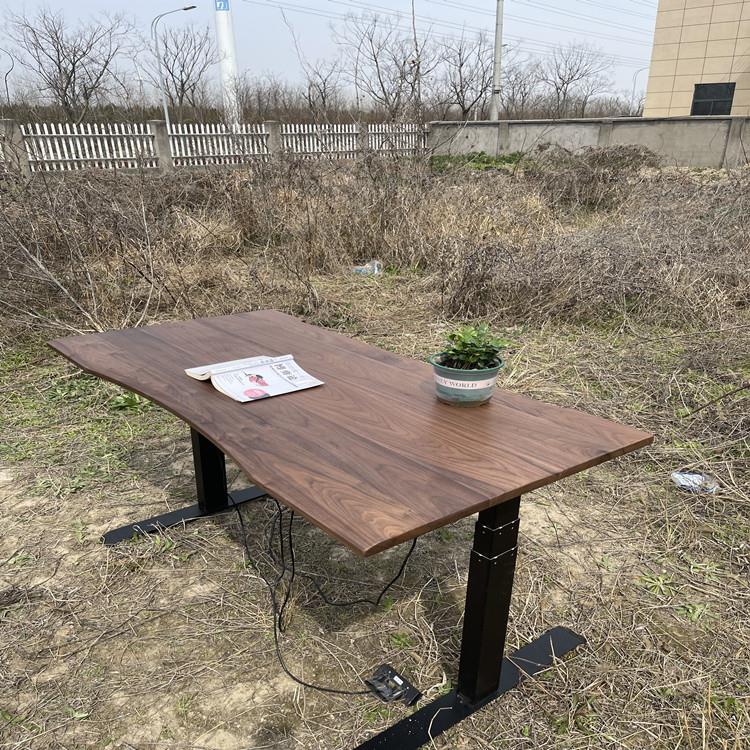 实木桌面餐桌书桌茶几黑胡桃樱桃木定制工作台升降桌一字隔板