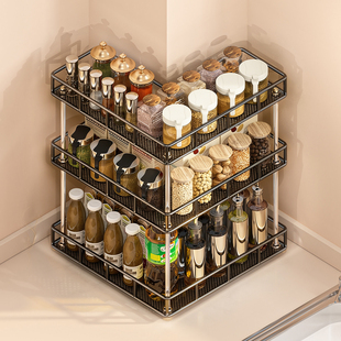 厨房台面转角调料品置物架2026新款多功能拐角收纳放置调味料架子