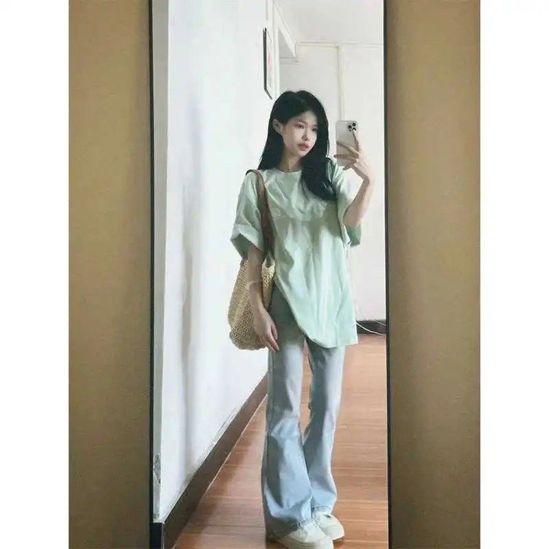 童装女童裤子春夏款2024新款儿童微喇牛仔裤女大童喇叭长裤秋装潮