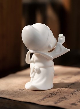 东方泥土诗仙李白醉酒禅意古风人物书房客厅景观装饰品陶瓷小摆件