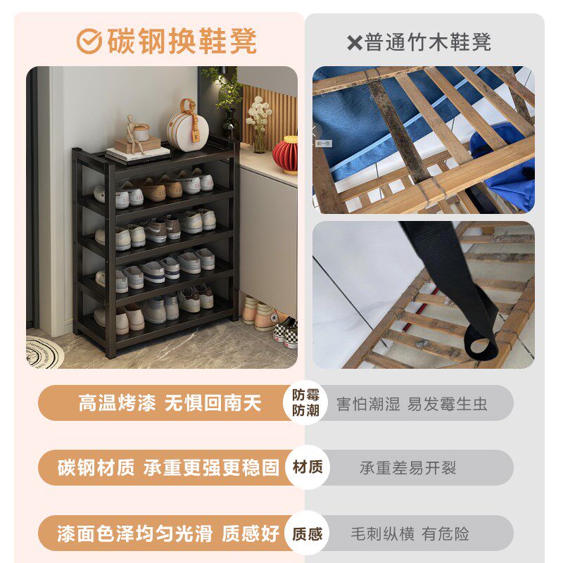 入户门换鞋凳轻奢高级感鞋柜坐凳一体门口不锈钢窄身鞋架分隔层