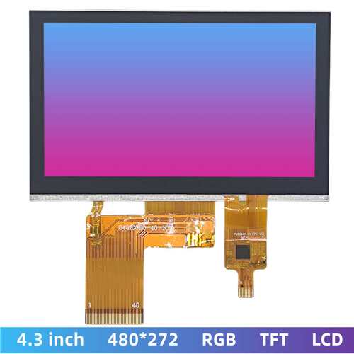 4.3寸TFT IPS型液晶显示屏 480*272分辨率 RGB接口 LCD电容触摸屏