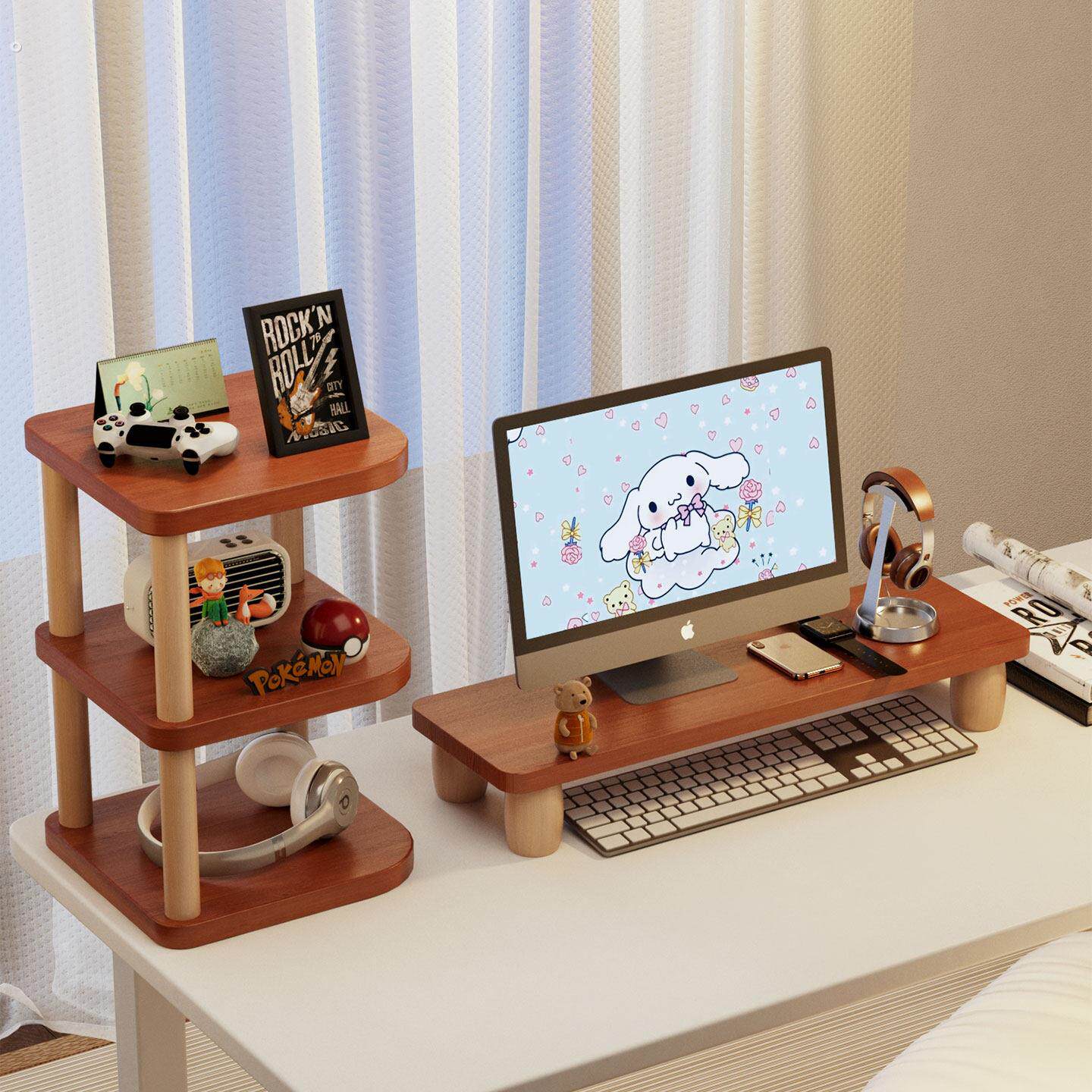 台式电脑增高架办公室桌面创意置物架显示器屏幕支架笔记本收纳架