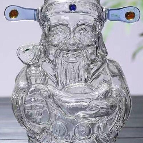财神酒瓶高硼硅密封玻璃瓶子创意酒瓶摆件人参虫草泡酒瓶工艺酒瓶