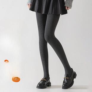 特大码 女高腰收腹提臀棉连裤 袜秋冬外穿竖条纹加大码 打底裤