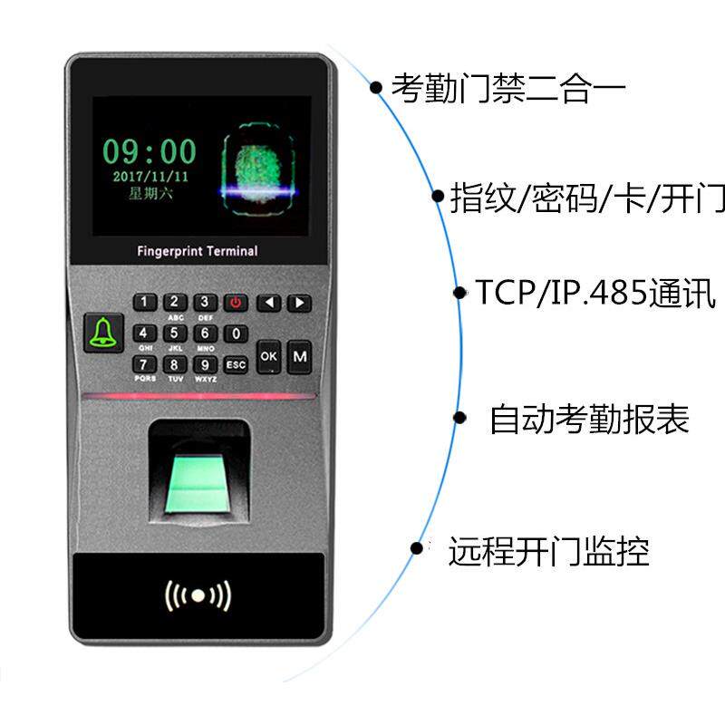 指纹门禁机刷卡密码开门联网门禁考勤机门禁F16S单双门铁门玻璃门