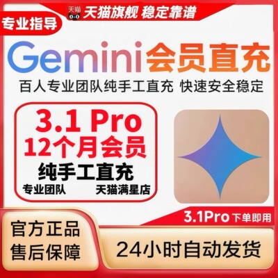 【Gemini3pro！稳定不降智】Gemini pro 3.1 nano会员代充