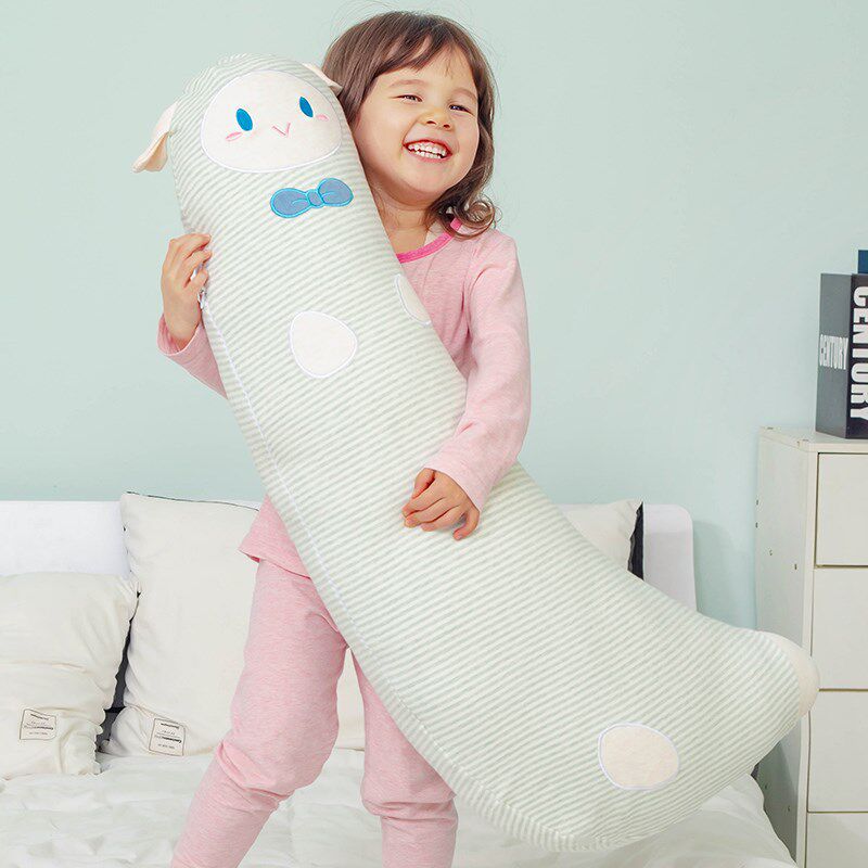 纯棉长条枕睡觉夹腿长条抱枕儿童睡眠枕头孕妇侧睡靠枕床头靠垫软
