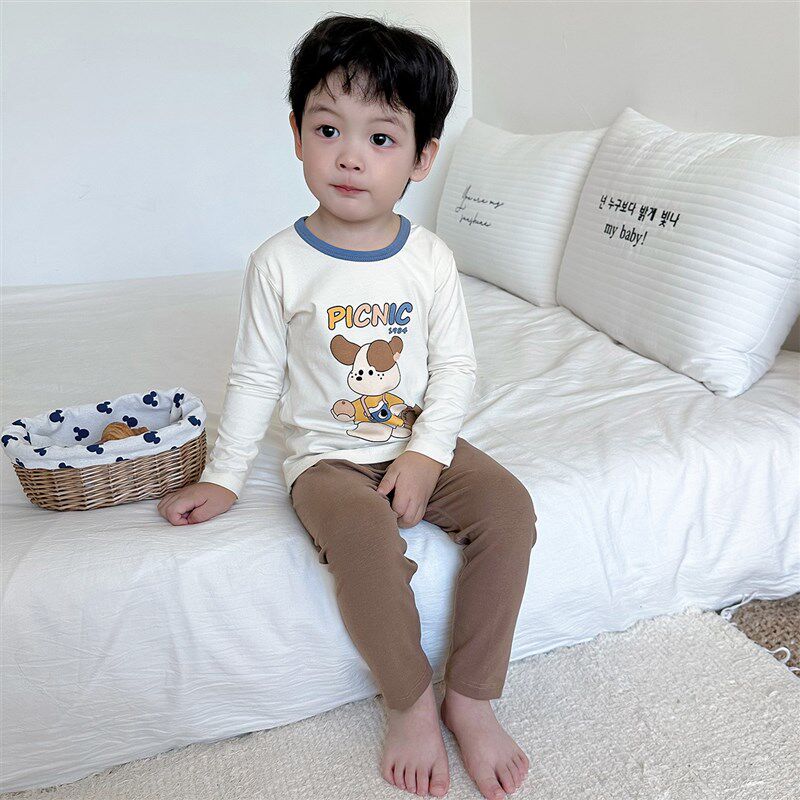 儿童秋衣秋裤套装a类纯棉男童薄款长袖内衣打底男孩女童全棉睡衣