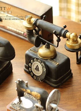 美式乡村复古奶茶服装店铺橱窗陈列家居装饰品酒吧咖啡馆钢琴摆件