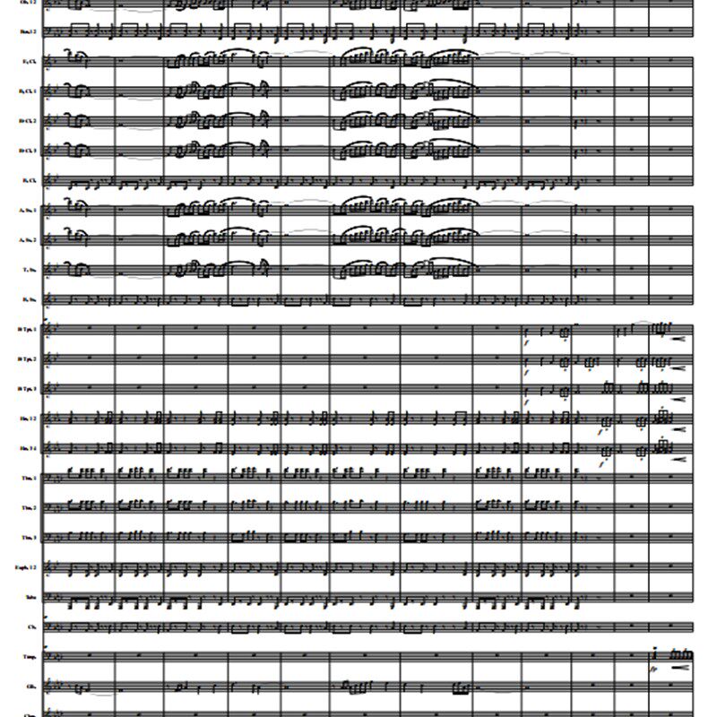 管乐总谱《庆典序曲》3.5陈丹交响管乐团合奏总分谱+音频